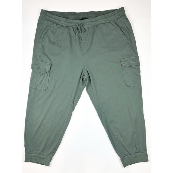 Torrid Olive Green Cargo Cropped Capri Jogger Pants Pull-on Athlesiure, 3X, 3XL - Picture 1 of 6